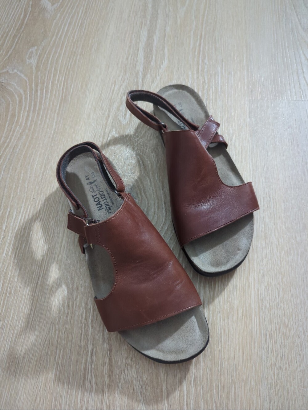 Brown Women's Leather Slingback Sandals